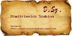 Dimitrievics Szabina névjegykártya